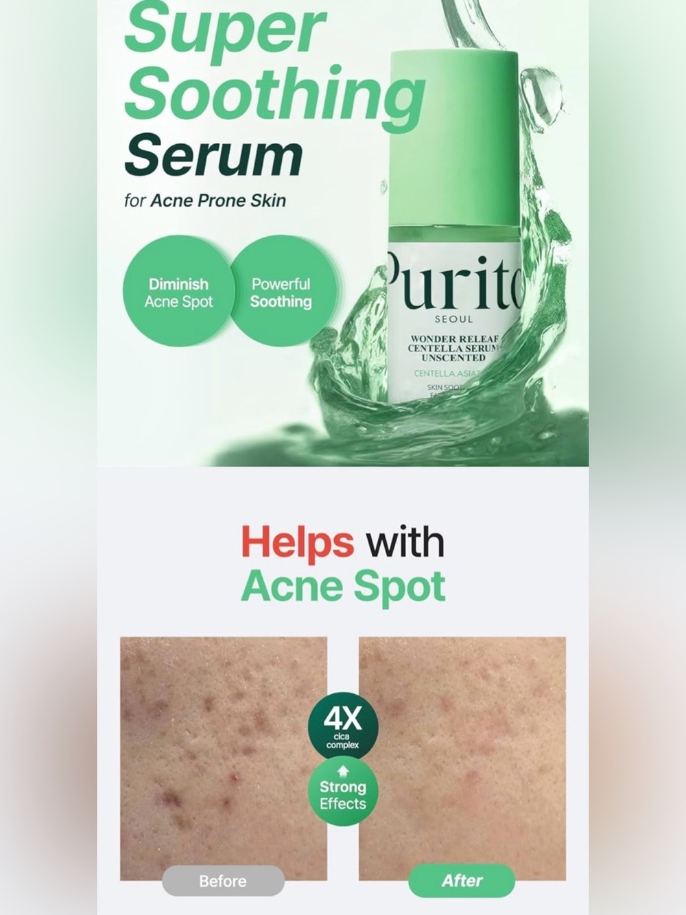 PURITO Centella Unscented Serum for Sensitive Skin NIB 60 ml / 2.02 fl oz - Picture 5 of 5